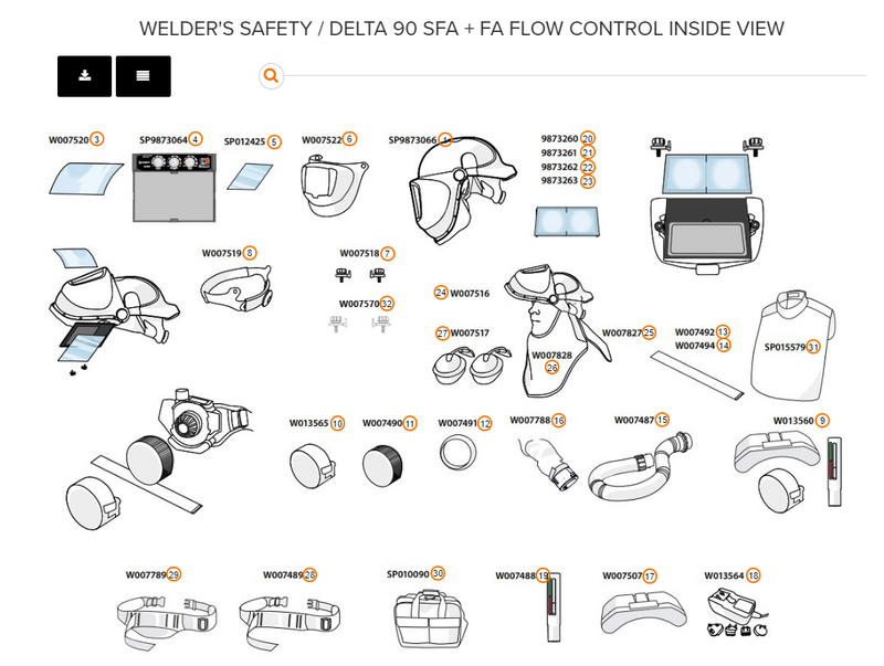 Kemppi DELTA+ 90 SFA + FA Flow Control Freshair Welding Helmet Package (9873310)