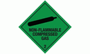 Sign - Compressed Gases - Green Adhesive Vinyl Plastic 100 x 100mm [7614]