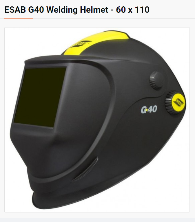 ESAB 0700000437 G40 Welding Helmet Only Flip Up Passive Lens