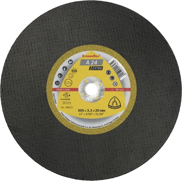 Klingspor Cutting Disc 300 x 3.5 x 20mm Flat A24 Extra 288221