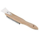 Wire Hand Brush 4 Row Mild Steel C/w Scraper Wooden Handle [1589]